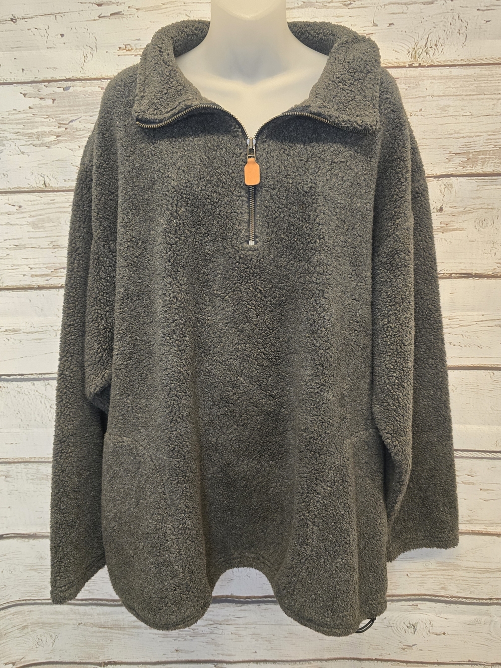 Vintage American Eagle Outfitters Charcoal Grey Sherpa Pullover Size Extra Large